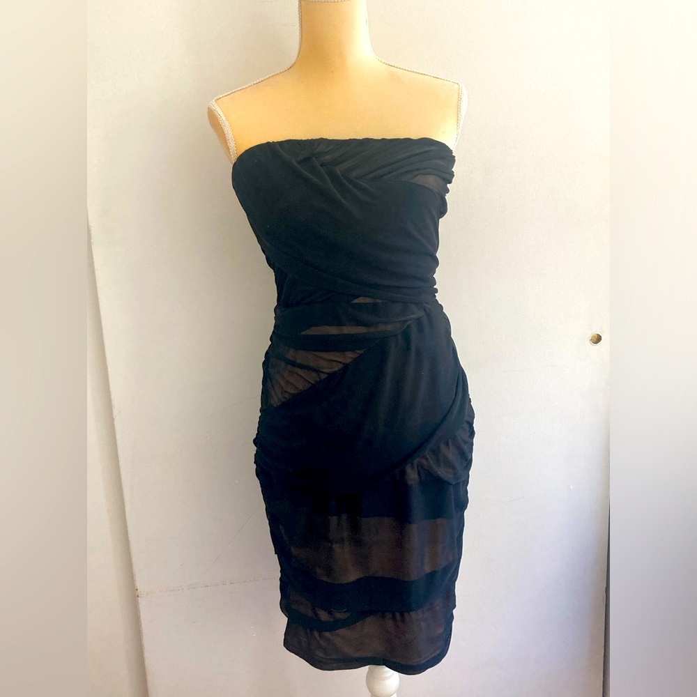 Guess Los Angeles size 10 black/nude vintage bandage dress